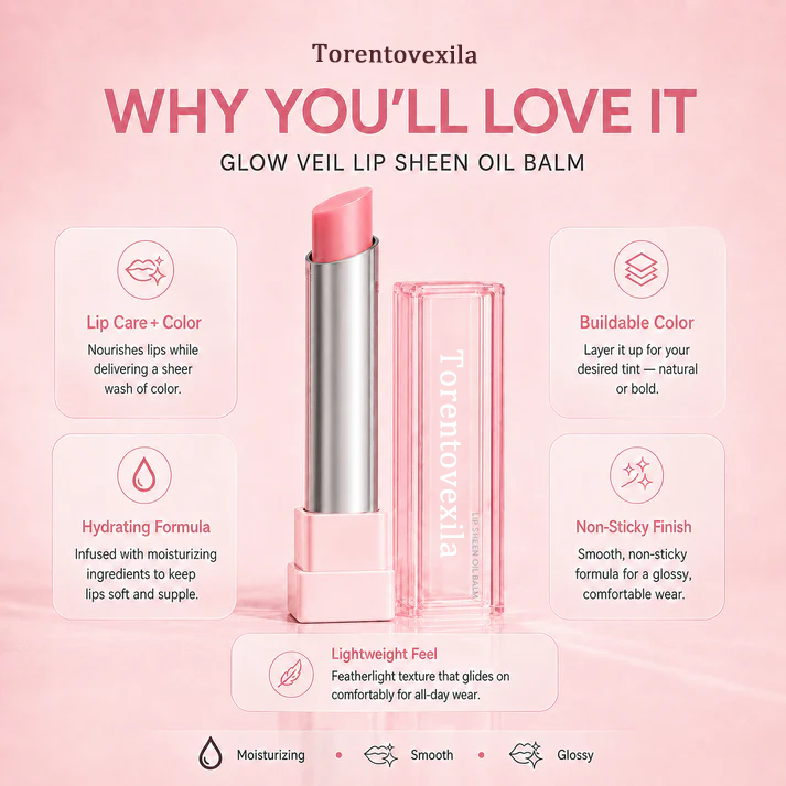 🔥Last Day Buy 1 Get 1 Free|Tidypap GLOW VEIL LIP SHEEN OIL BALM