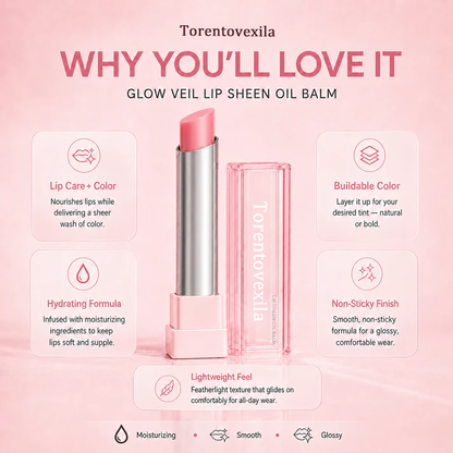 🔥Last Day Buy 1 Get 1 Free|Tidypap GLOW VEIL LIP SHEEN OIL BALM